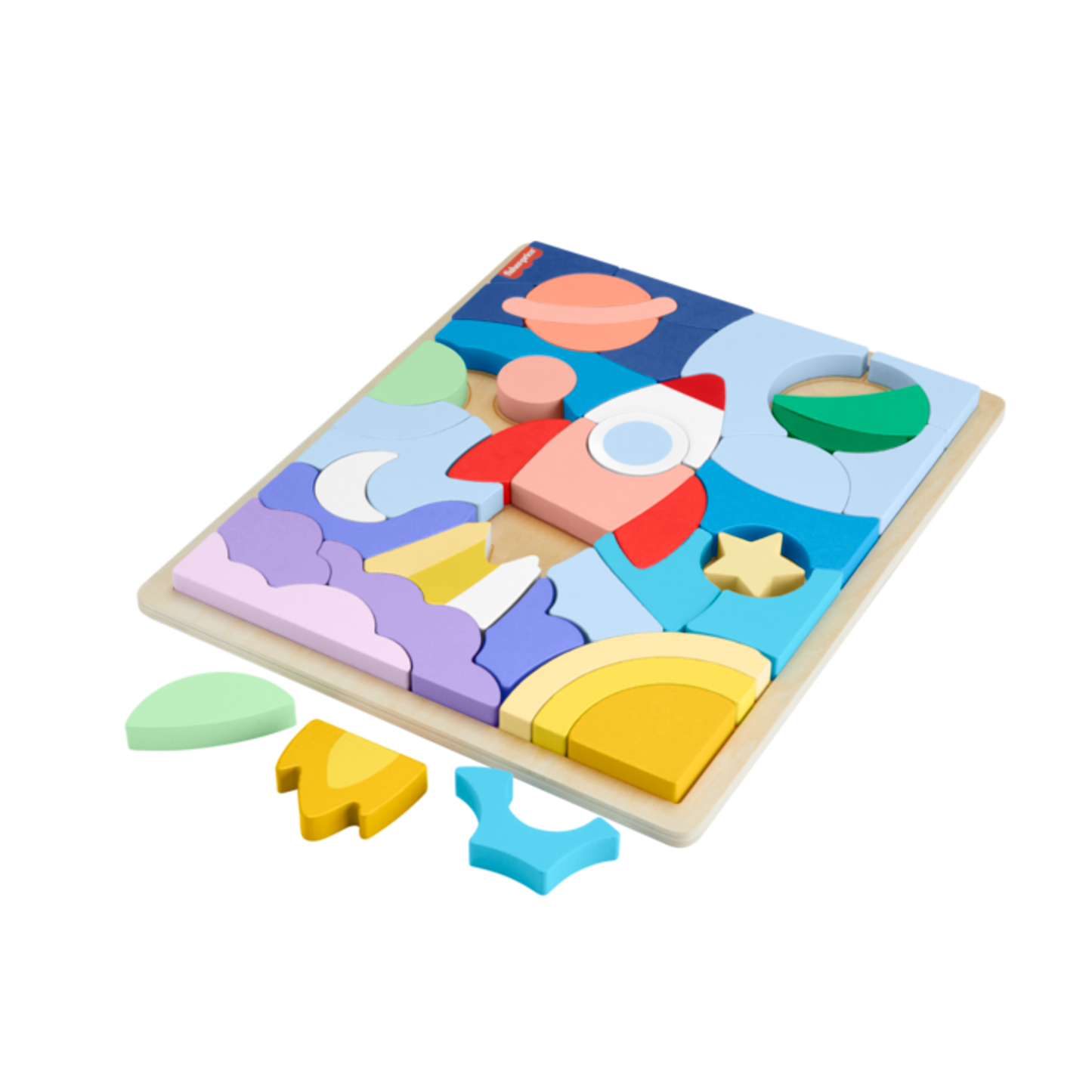 Fisher-Price Wooden Space Blocks Puzzle