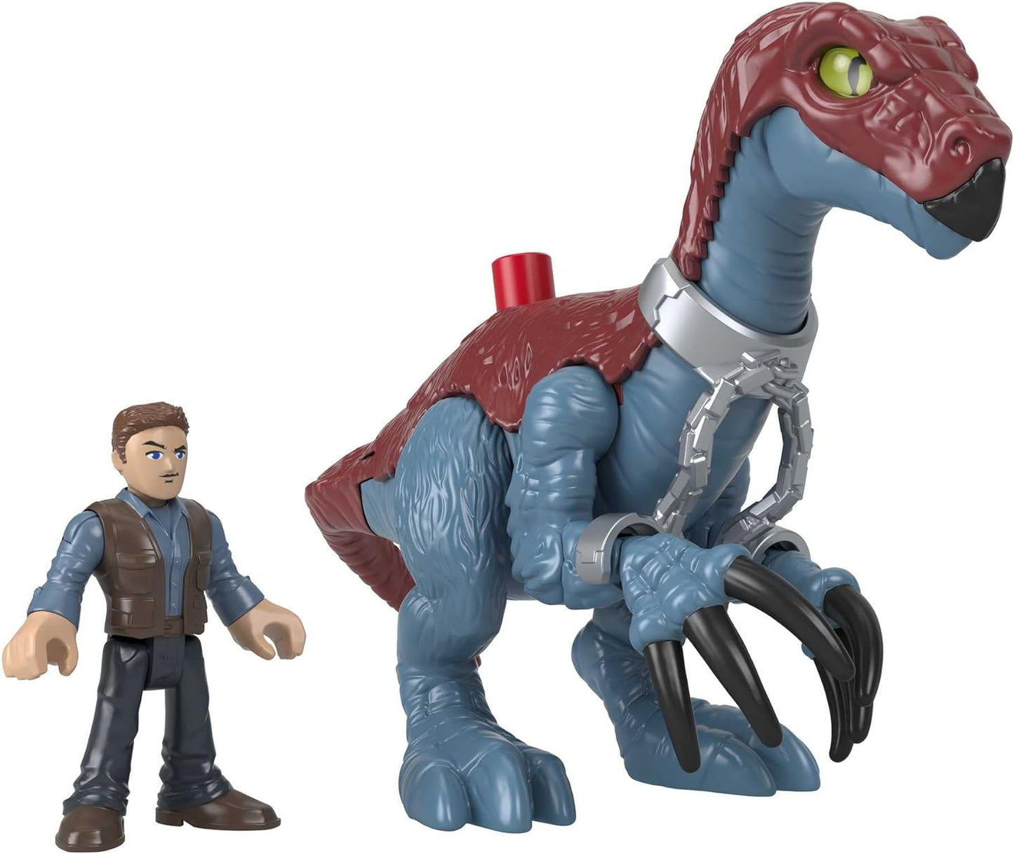 Imaginext Jurassic World Dominion Therizinosaurus Dinosaur & Owen Grady Poseable Figure Set