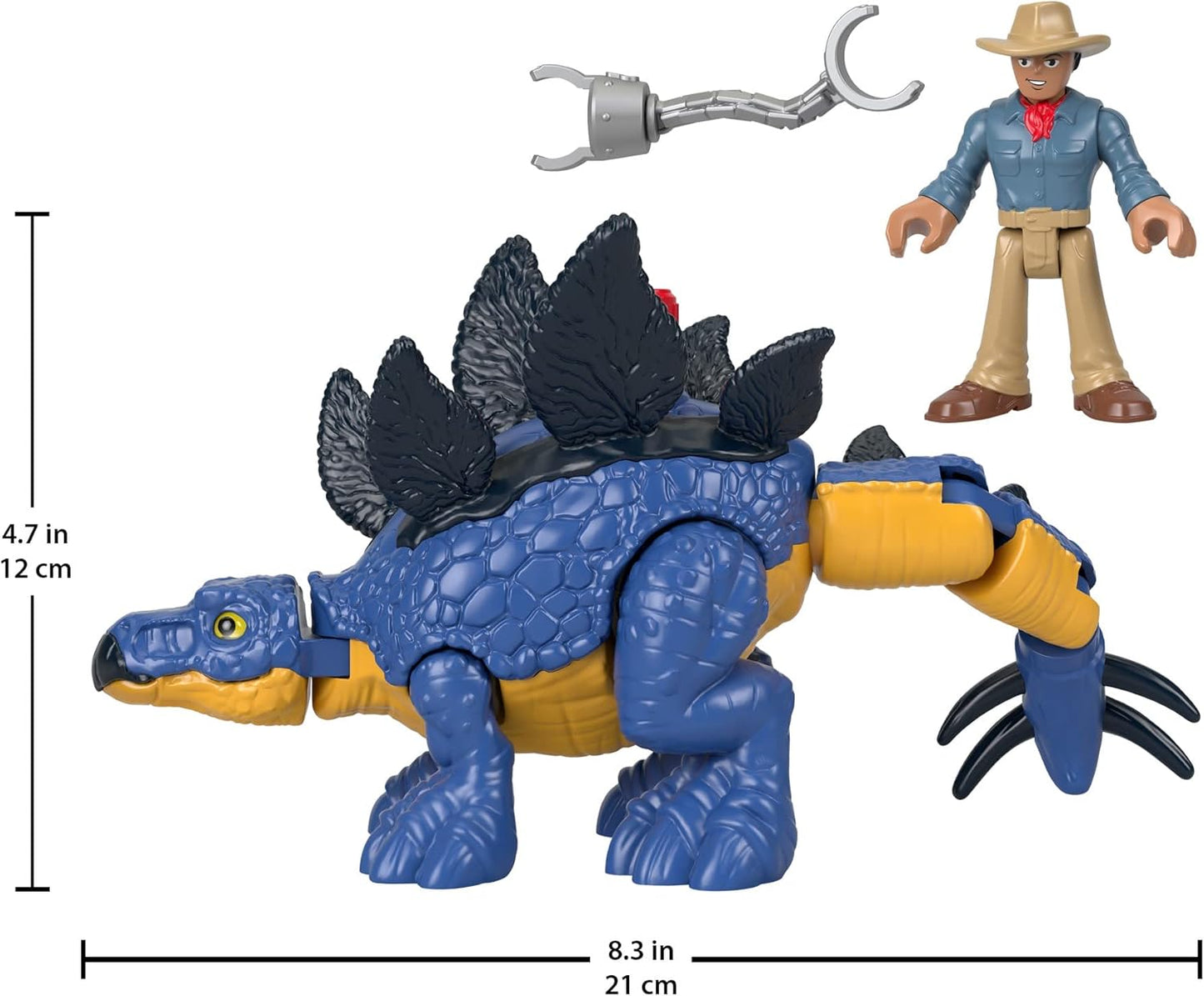 Imaginext Jurassic World Dominion Stegosaurus Dinosaur & Dr. Grant Poseable Figure Set