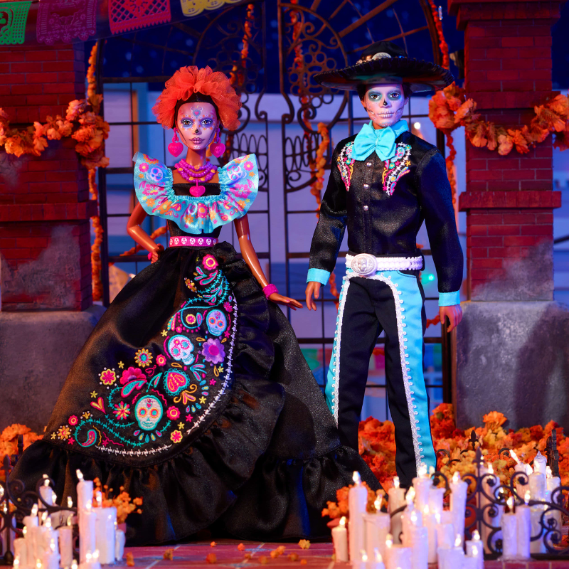 Barbie Signature Día De Muertos 2024 Collectible Barbie Doll in Ruffled Black Gown