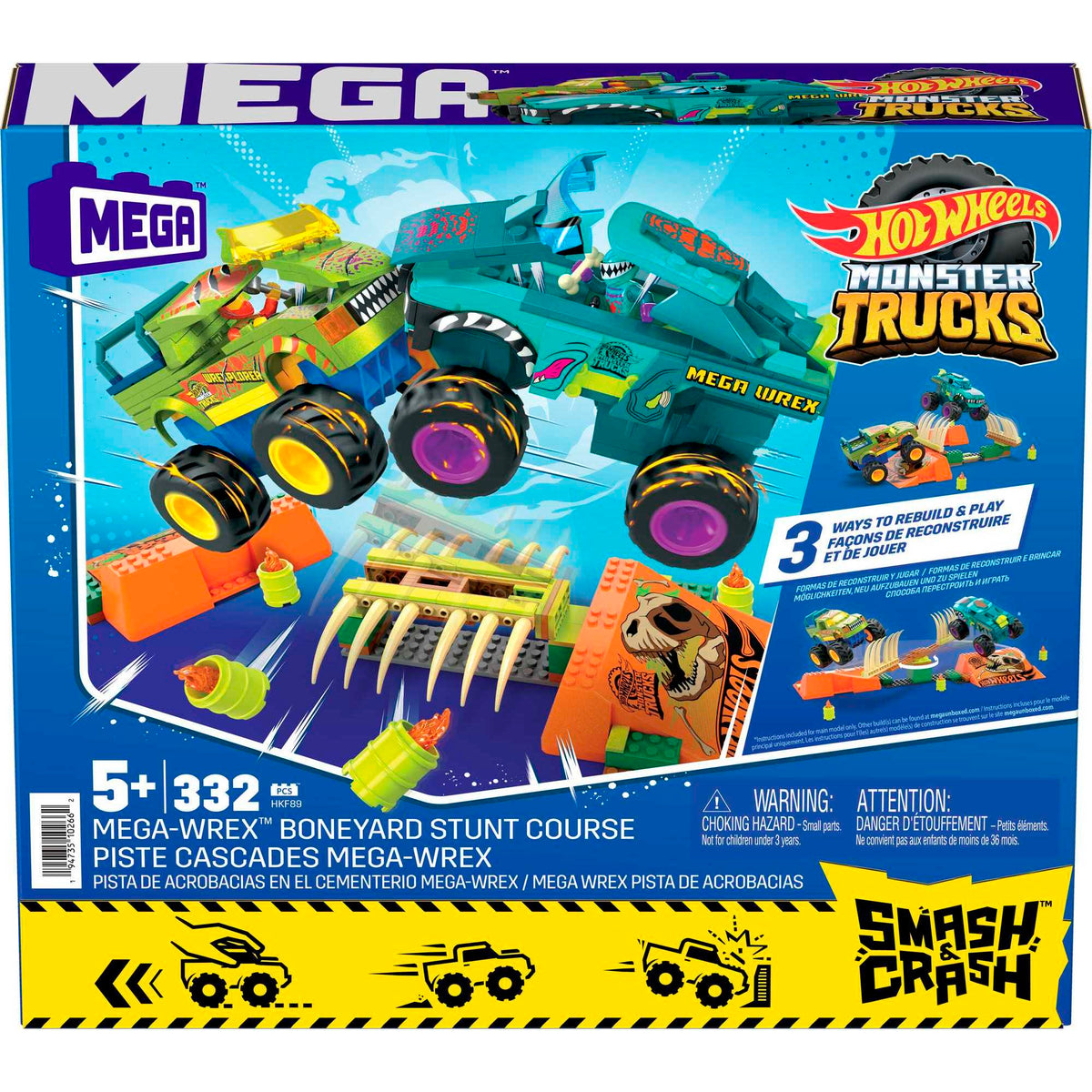 MEGA Hot Wheels Smash 'n Crash Mega-Wrex Boneyard Stunt Course