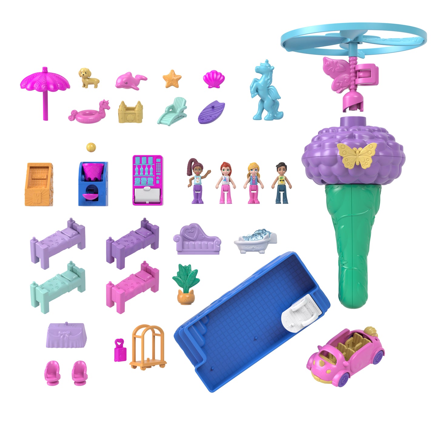 Polly Pocket Pollyville Resort Rollaway Playset