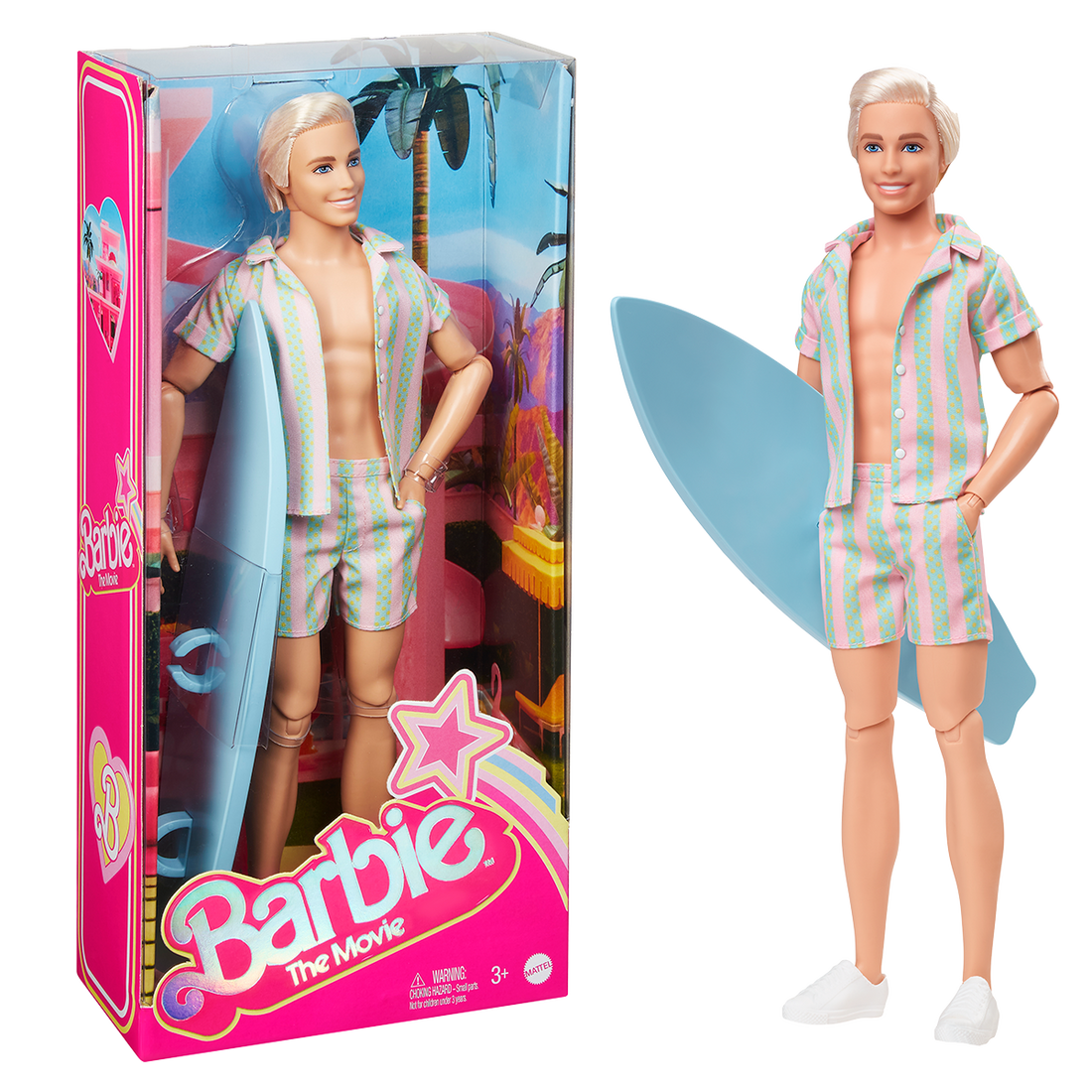 Barbie Movie Ken Doll Wearing Pastel Striped Beach Matching Set Shop Mattel Australia