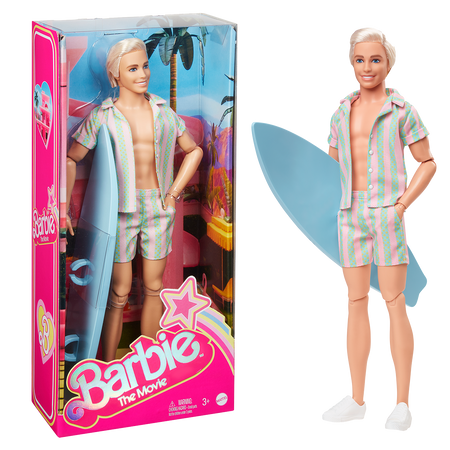 Barbie Movie Ken Doll Wearing Pastel Striped Beach Matching Set Shop Mattel Australia