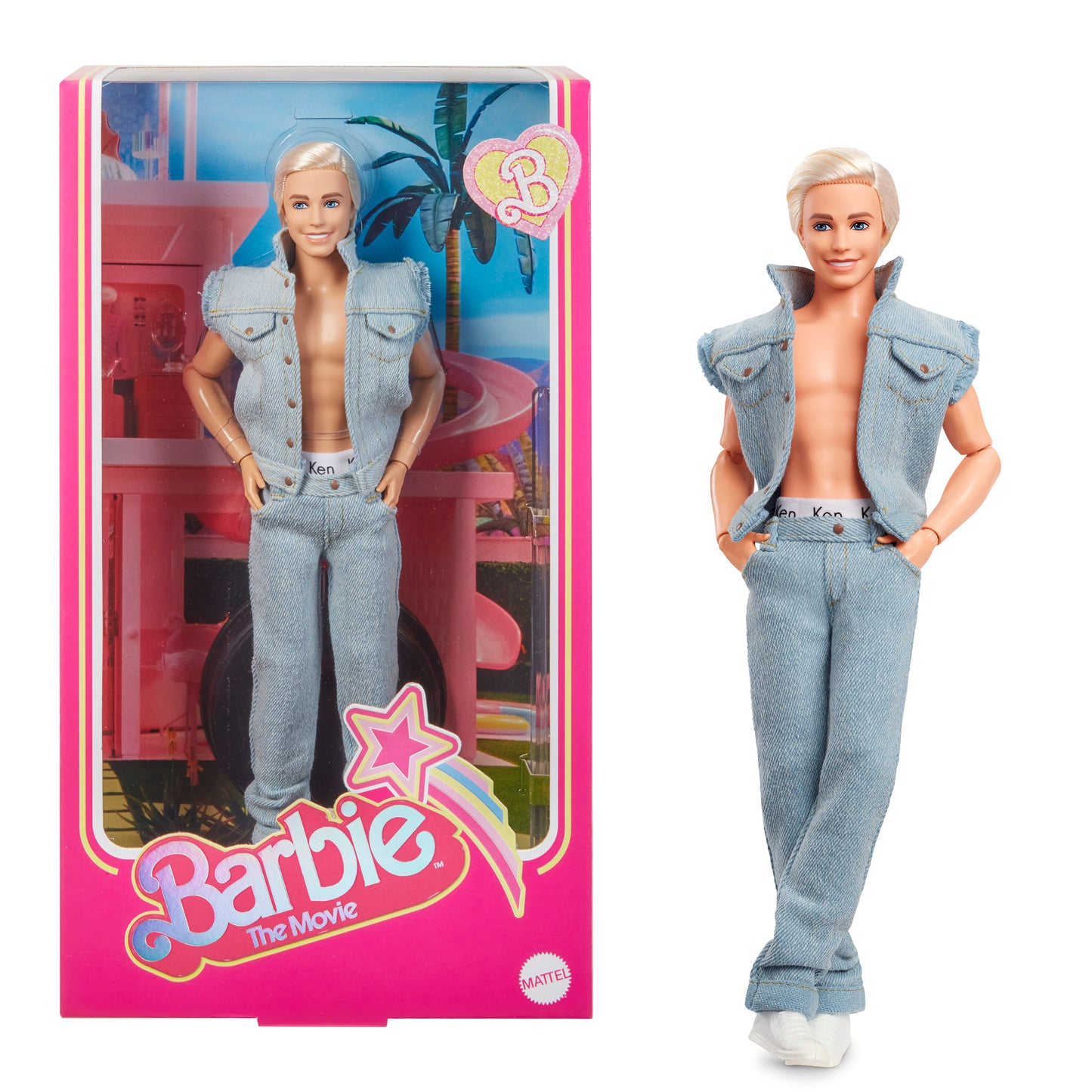 Barbie Movie Ken Doll Wearing Denim Matching Set