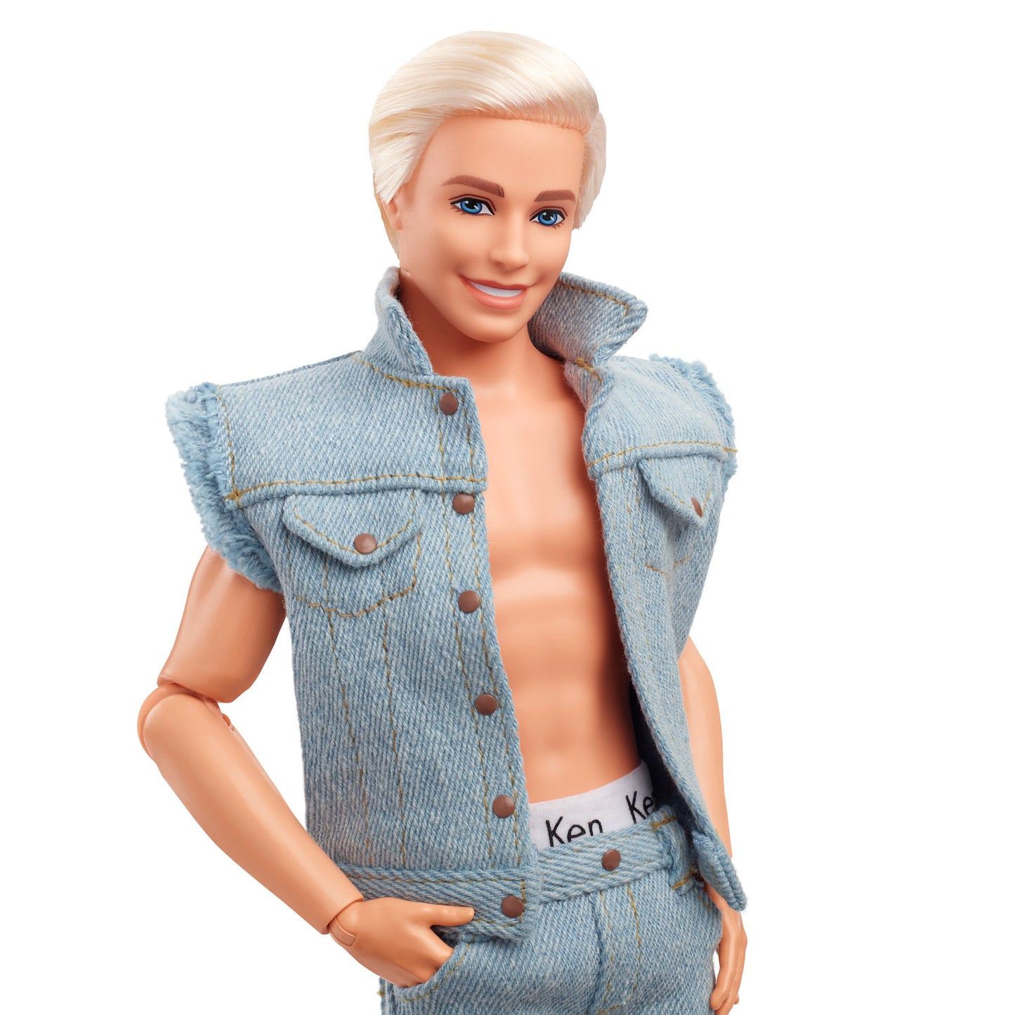 Barbie Movie Ken Doll Wearing Denim Matching Set