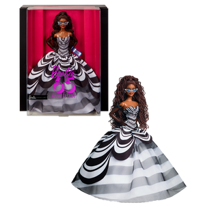 Barbie Signature 65th Anniversary Collectible Doll with Brown Hair and Black and White Gown