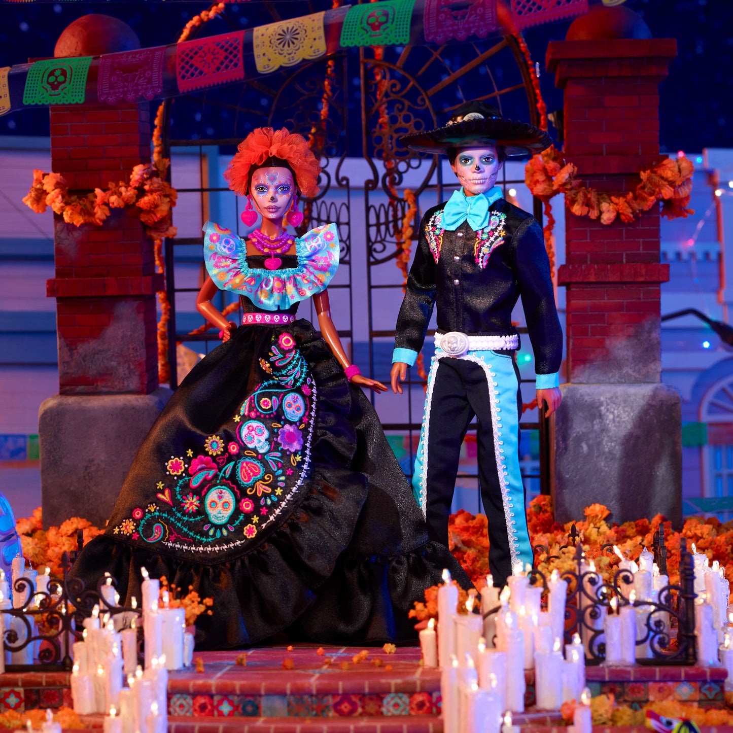 Barbie Signature Día De Muertos 2024 Collectible Barbie Doll in Ruffled Black Gown