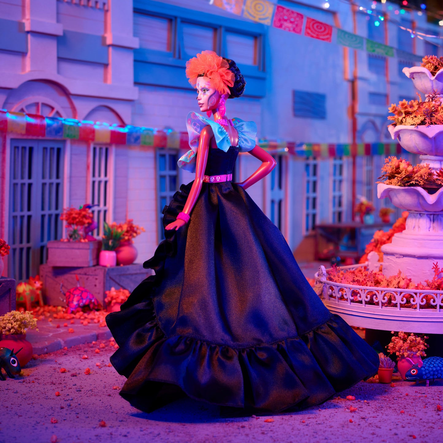 Barbie Signature Día De Muertos 2024 Collectible Barbie Doll in Ruffled Black Gown