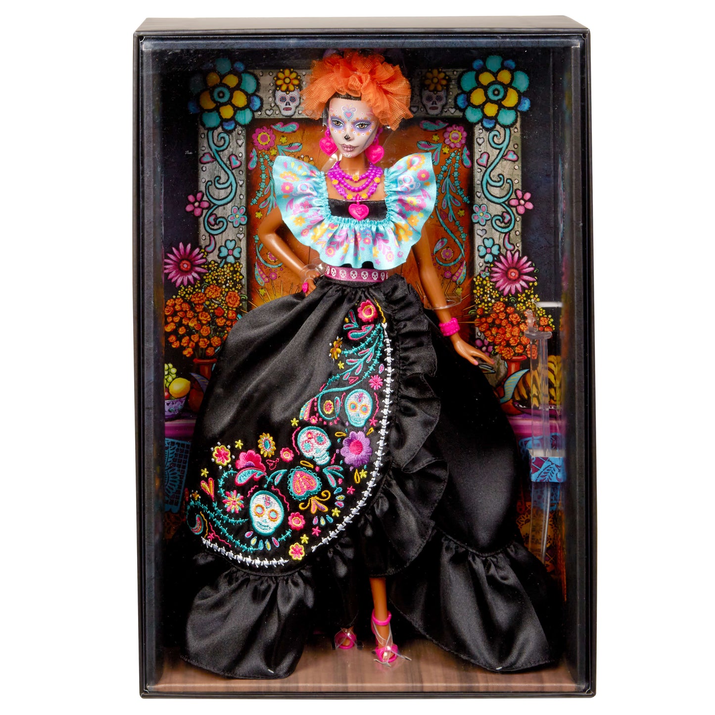 Barbie Signature Día De Muertos 2024 Collectible Barbie Doll in Ruffled Black Gown