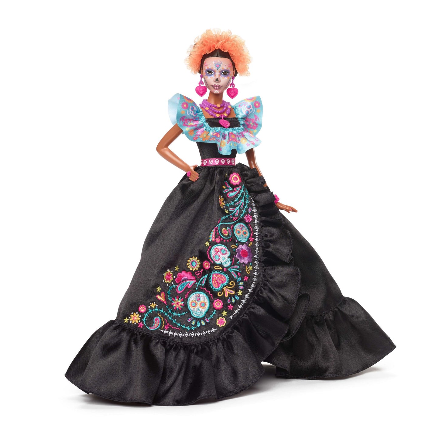 Barbie Signature Día De Muertos 2024 Collectible Barbie Doll in Ruffled Black Gown