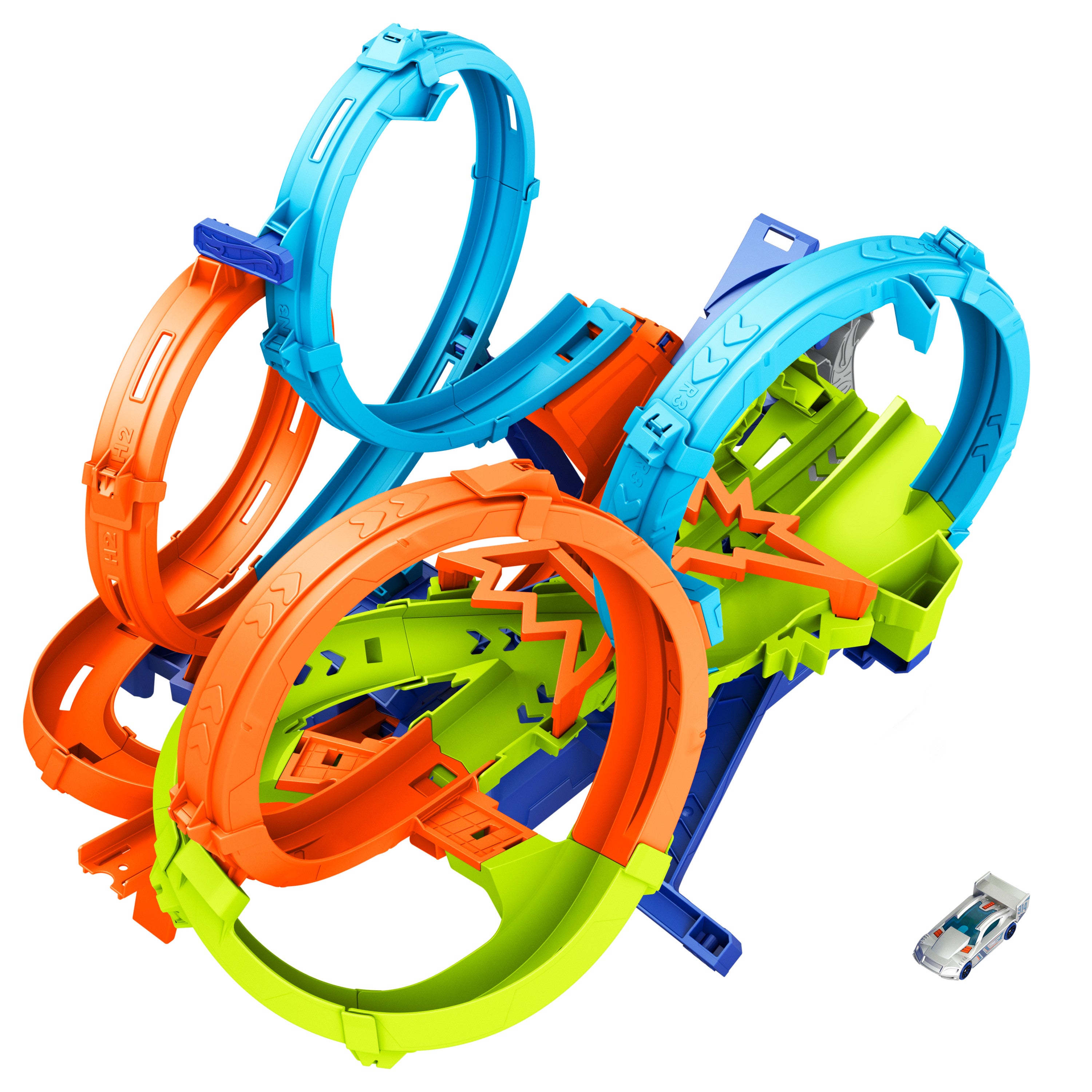 Hot Wheels Action 4-Loop Crash Out Track Set with Motorized