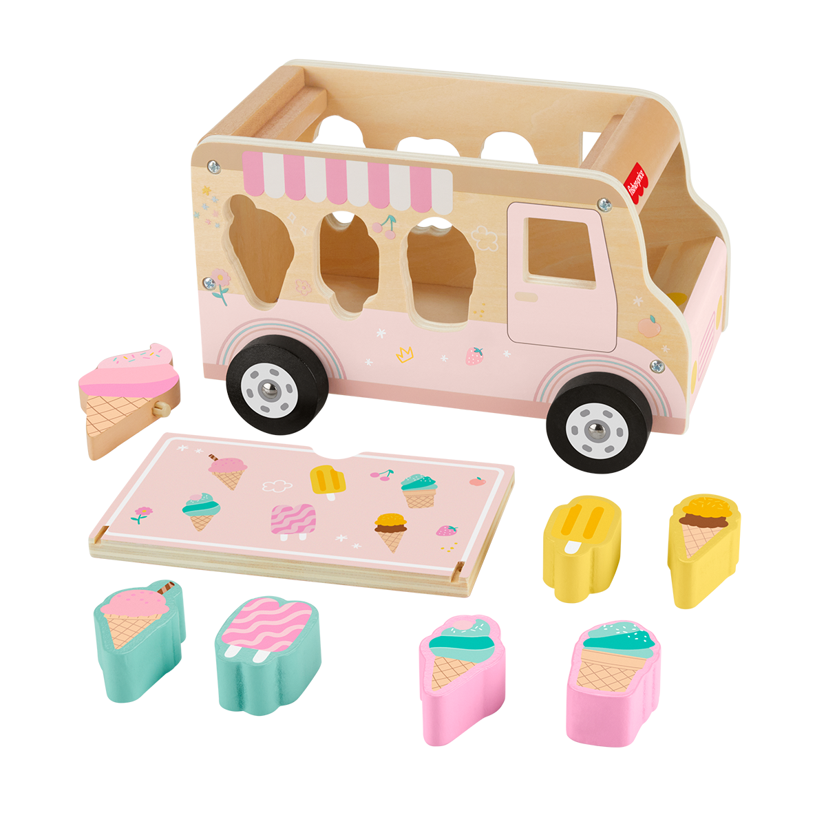 Fisher-Price Wooden Ice Cream Shape Sorter Set – Shop Mattel Australia