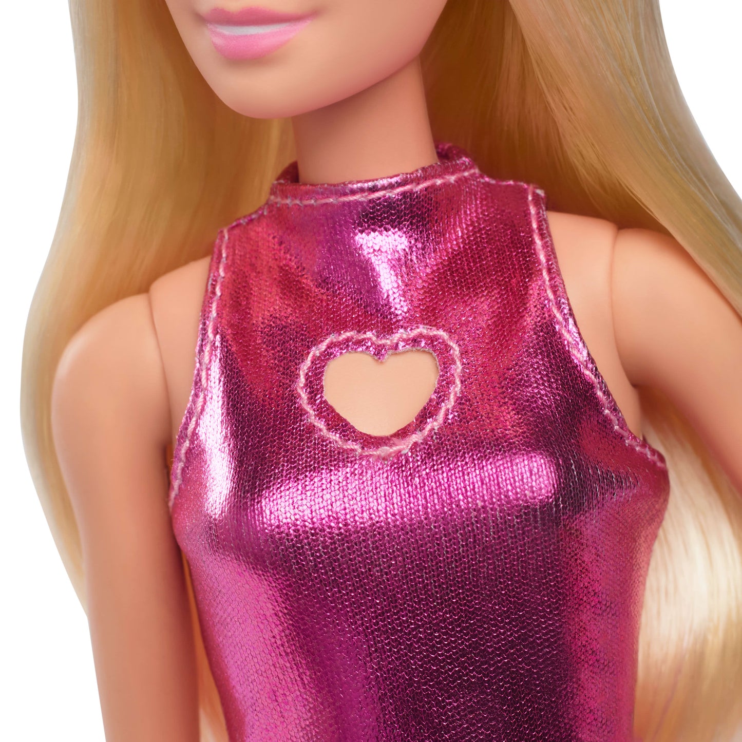 Barbie Fashionistas Doll #230 in Metallic Pink Minidress with Heart Cut-Out