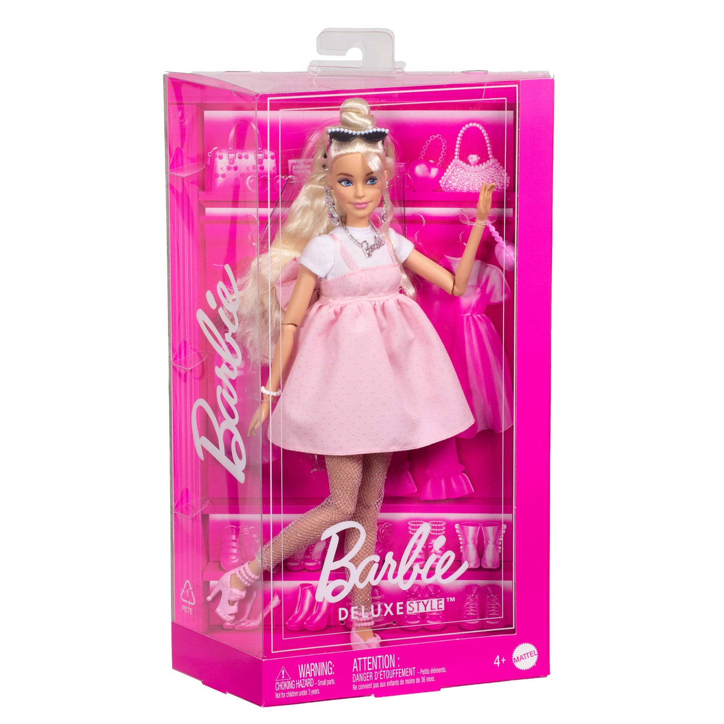 Barbie Deluxe Style Doll #3 in Pastel Pink Barbiecore Dress with Oversized Bow