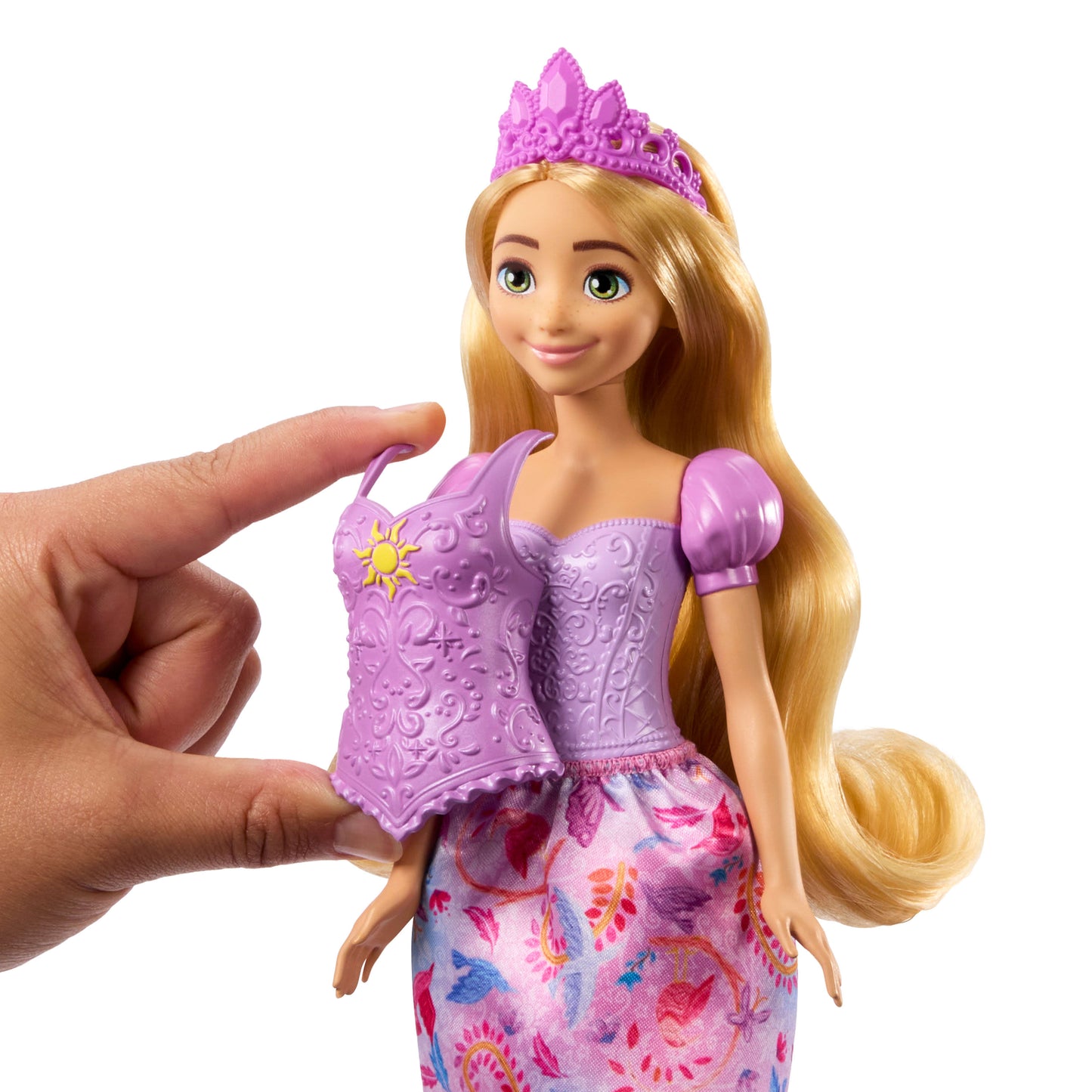 Disney Princess 2-in-1 Stories Rapunzel Fashion Doll with 2 Snap-On Bodices