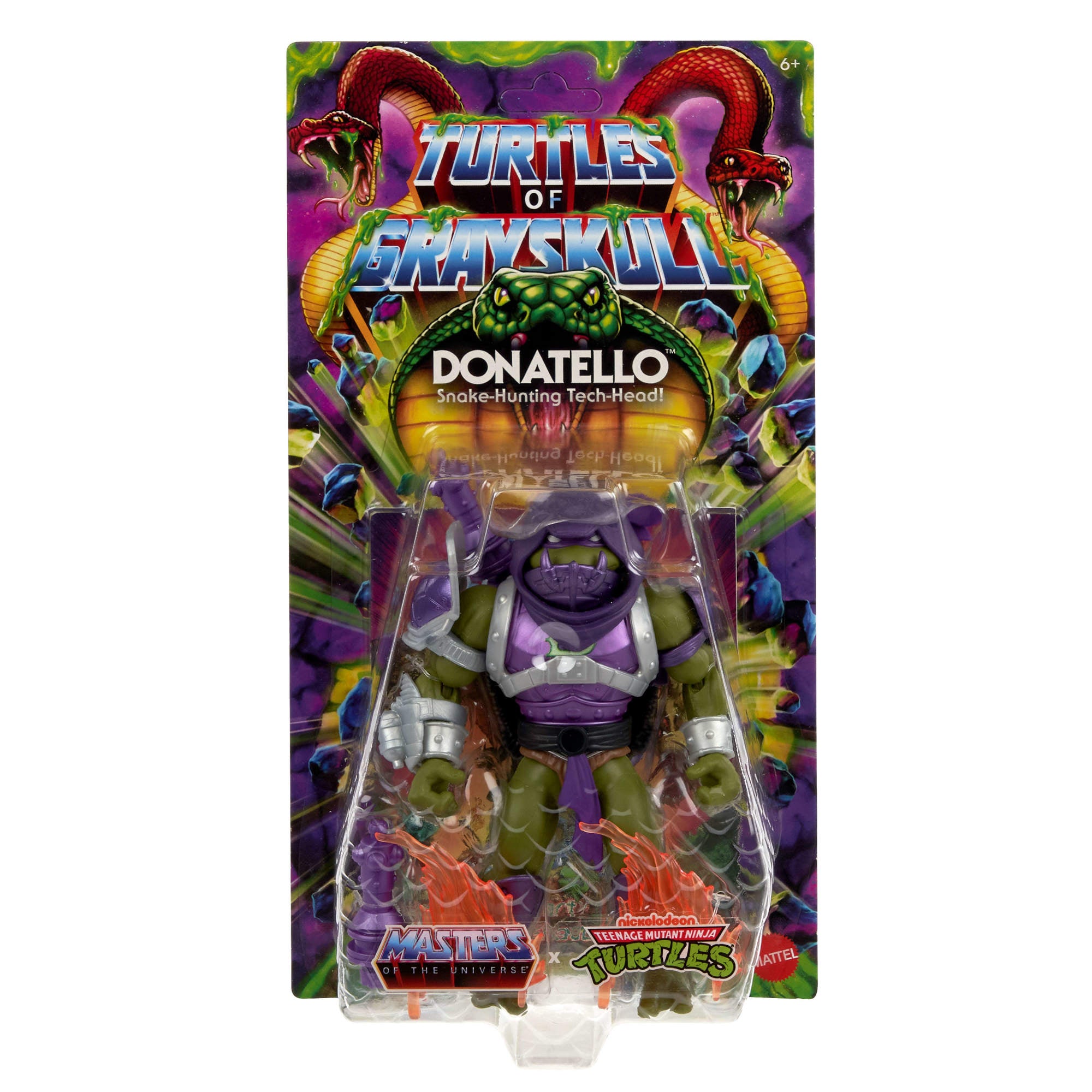 Masters Of The Universe Origins Donatello TMNT: Action Figure Crossover 14 Cm Con Armatura E Scudo, Giocattolo Da Collezione