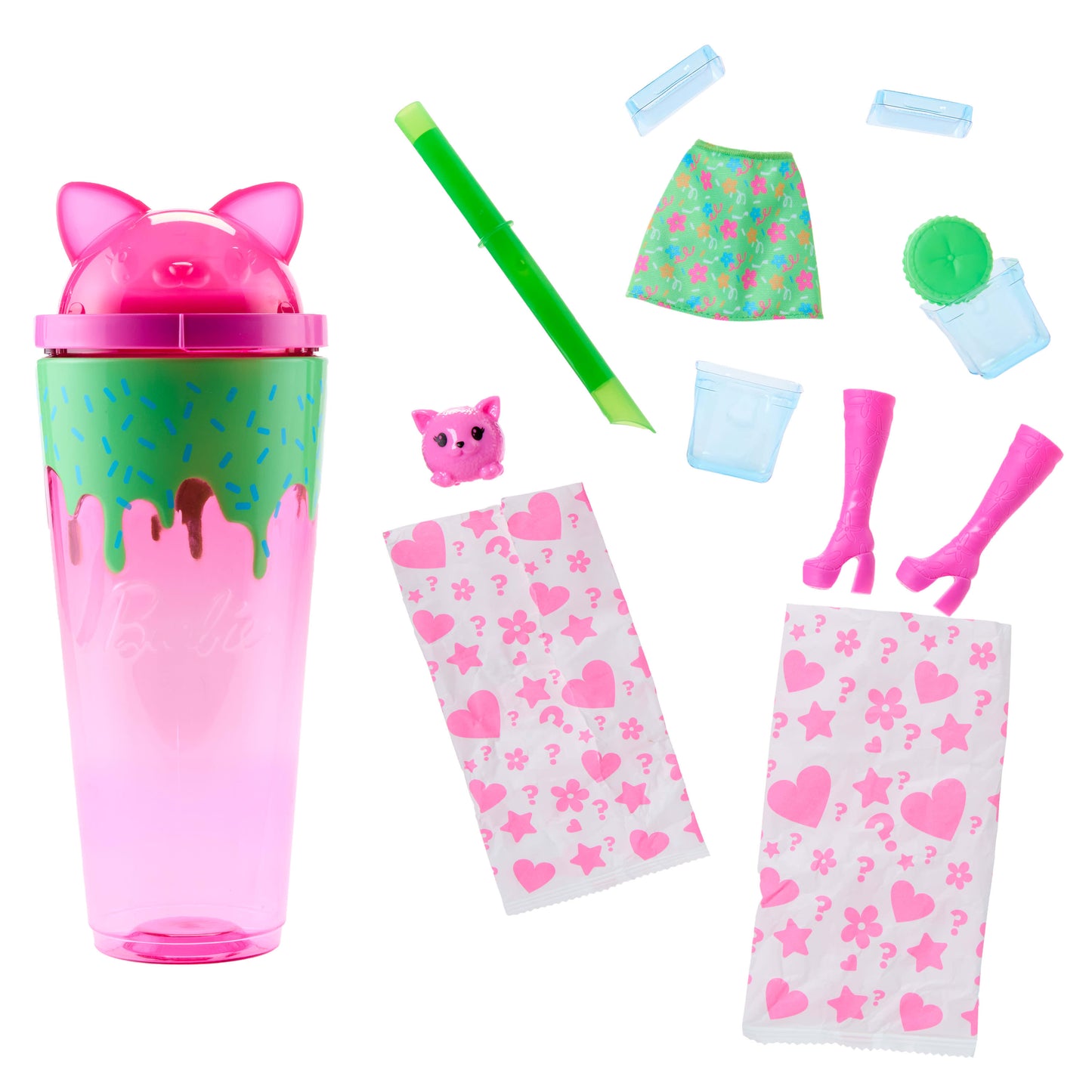 Barbie Pop Reveal Shakes Series Doll & Accessories Set, Scented Cute Kitten Fashion Doll