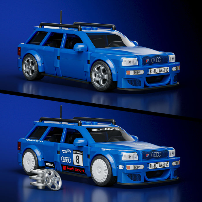 Hot Wheels 94 Audi Avant RS2 ビルディングセット Mattel Brick Shop Hot Wheels '94 Audi Avant RS2 Building Toy Kit