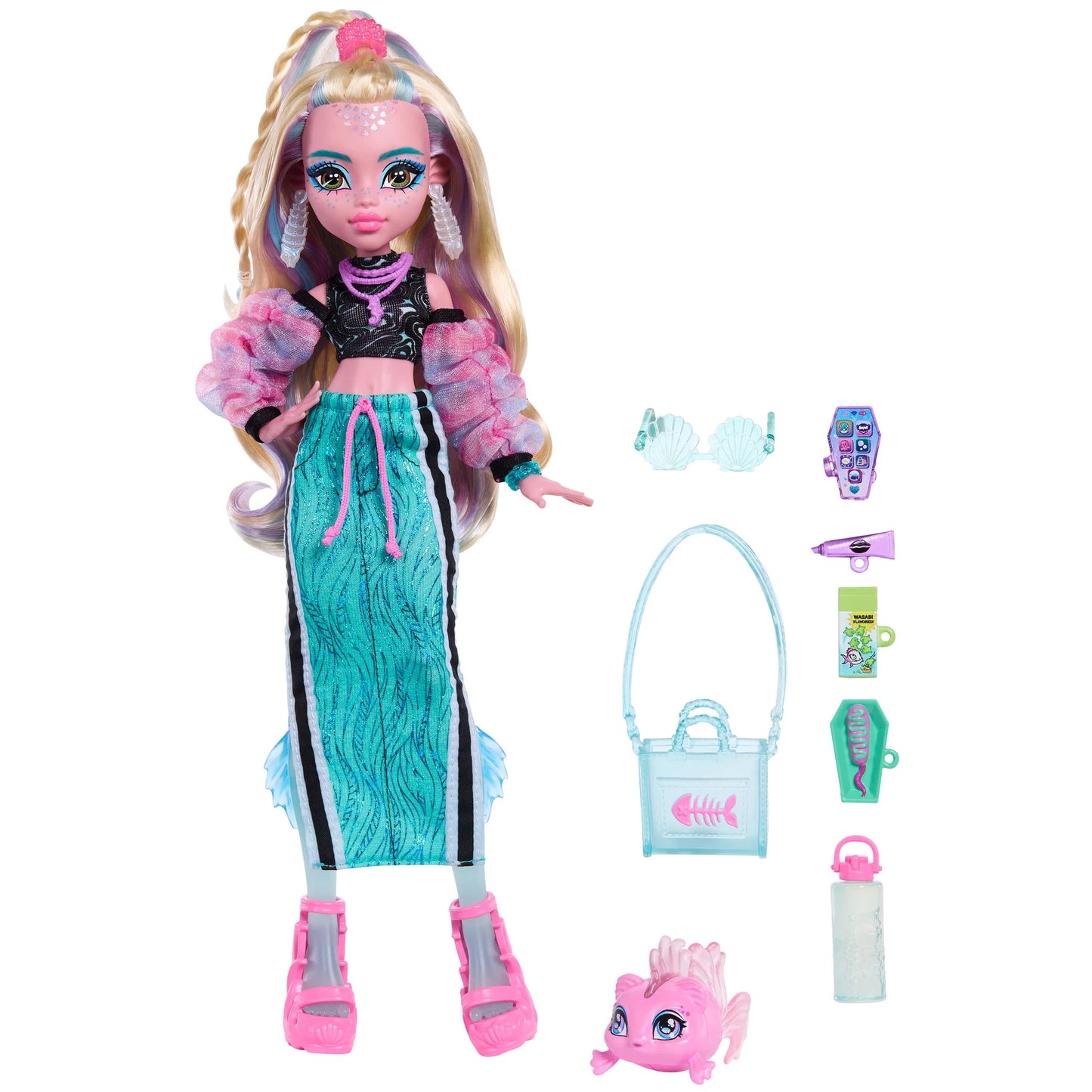 Bundle: Monster High - 4 Dolls; Frankie Stein, Lagoona Blue, Draculaura and Cleo De Nile