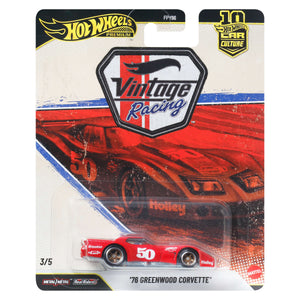 Hot Wheels Car Culture Premium 1:64 Scale Die-Cast ’76 Greenwood Corvette Vintage Racing