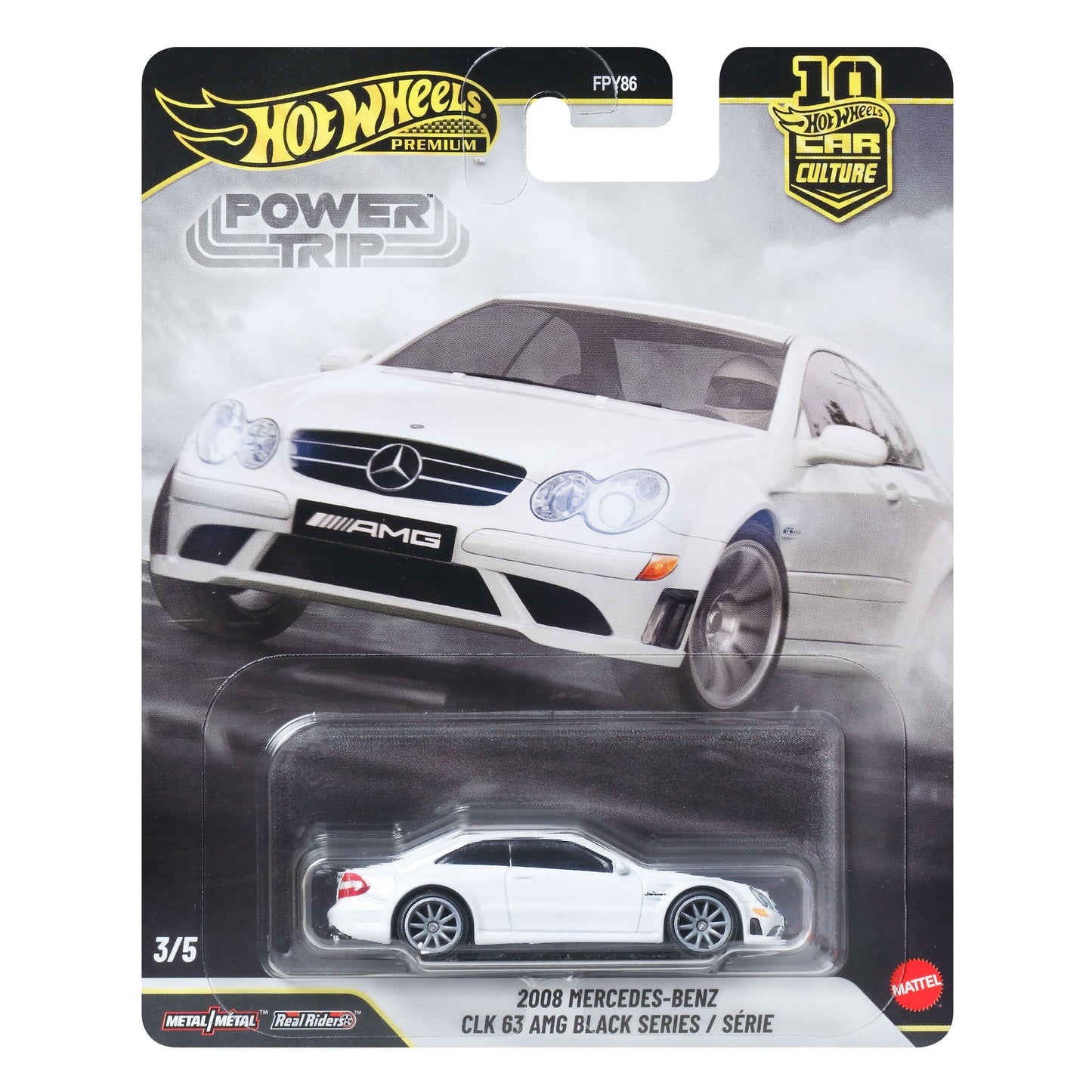 Hot Wheels Car Culture Premium 1:64 Scale Die-Cast 2008 Mercedes-Benz CLK 63 AMG Black Series Power Trip