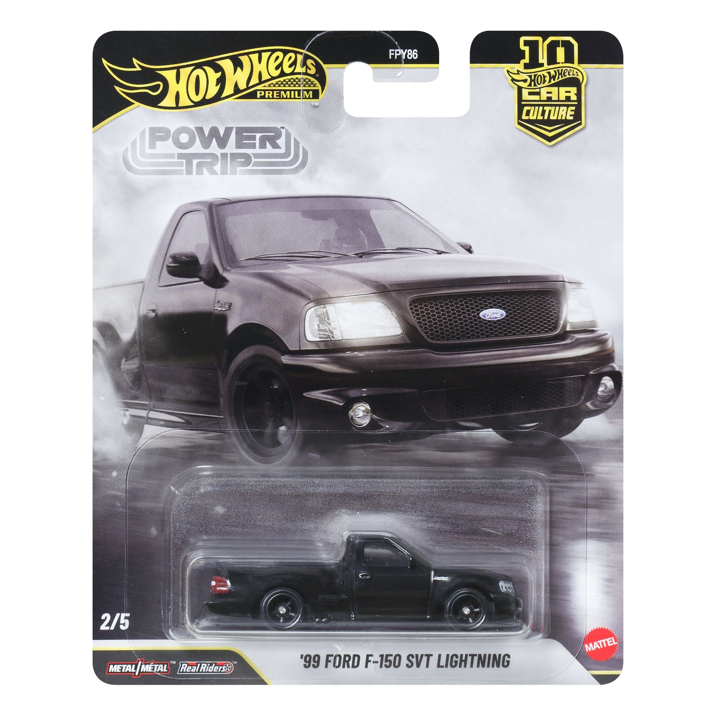 Hot Wheels Car Culture Premium 1:64 Scale Die-Cast ’99 Ford F150 SVT Lightning, Power Trip Truck