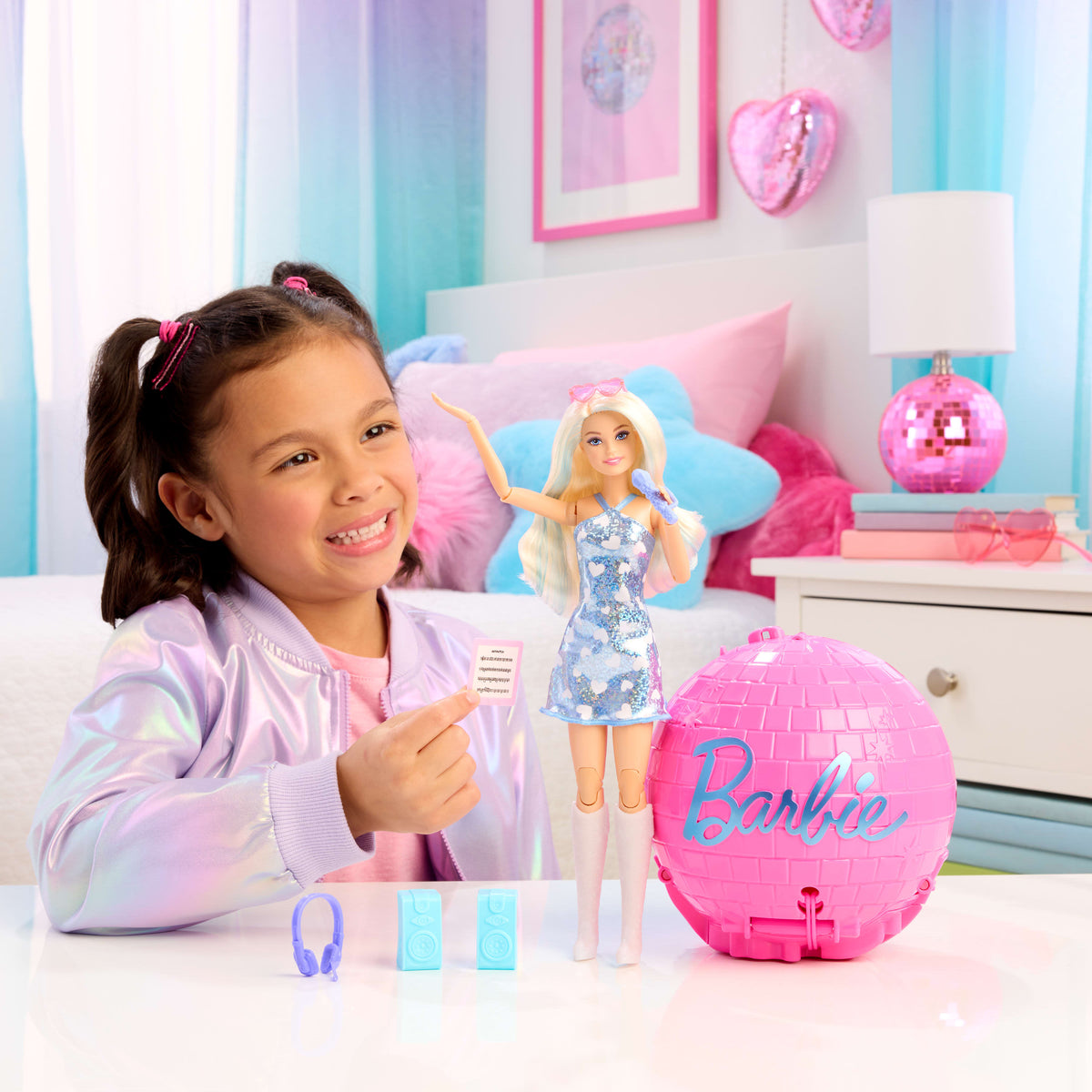 Barbie Team Barbie Roll & Reveal Pop Star Doll And Accessories