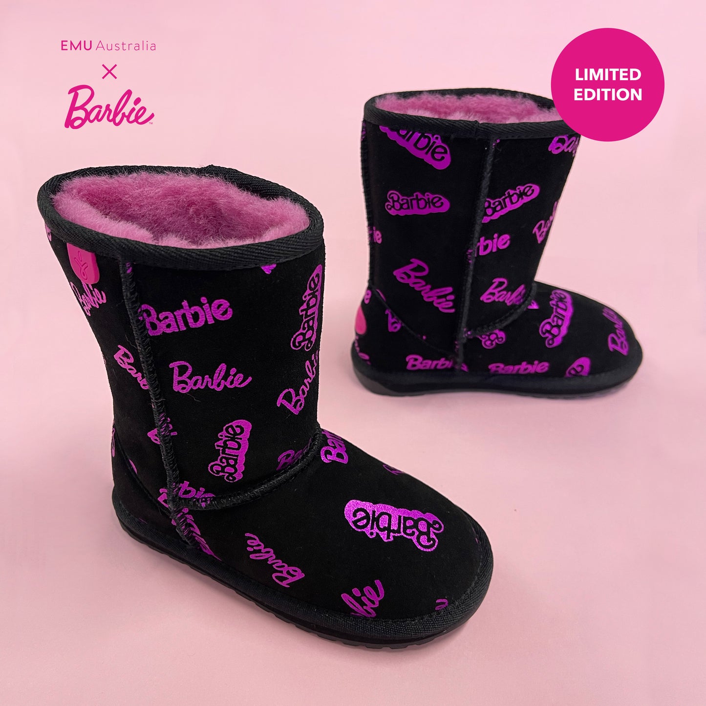 Barbie x EMU Kid's Printed Mid Calf Boot