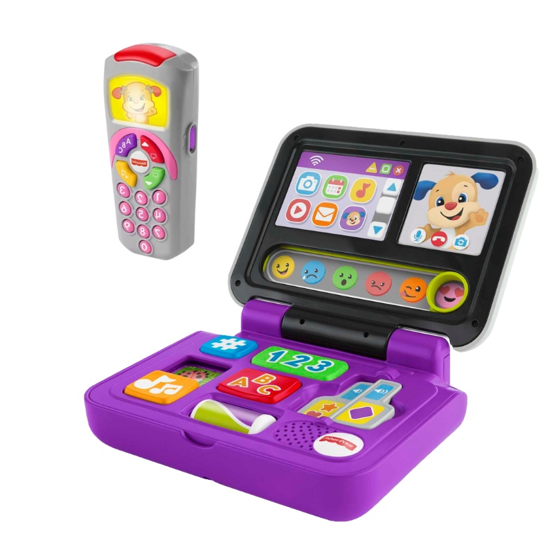 Bundle: Fisher-Price Laugh & Learn Click & Learn Laptop + Laugh & Learn Sis' Remote