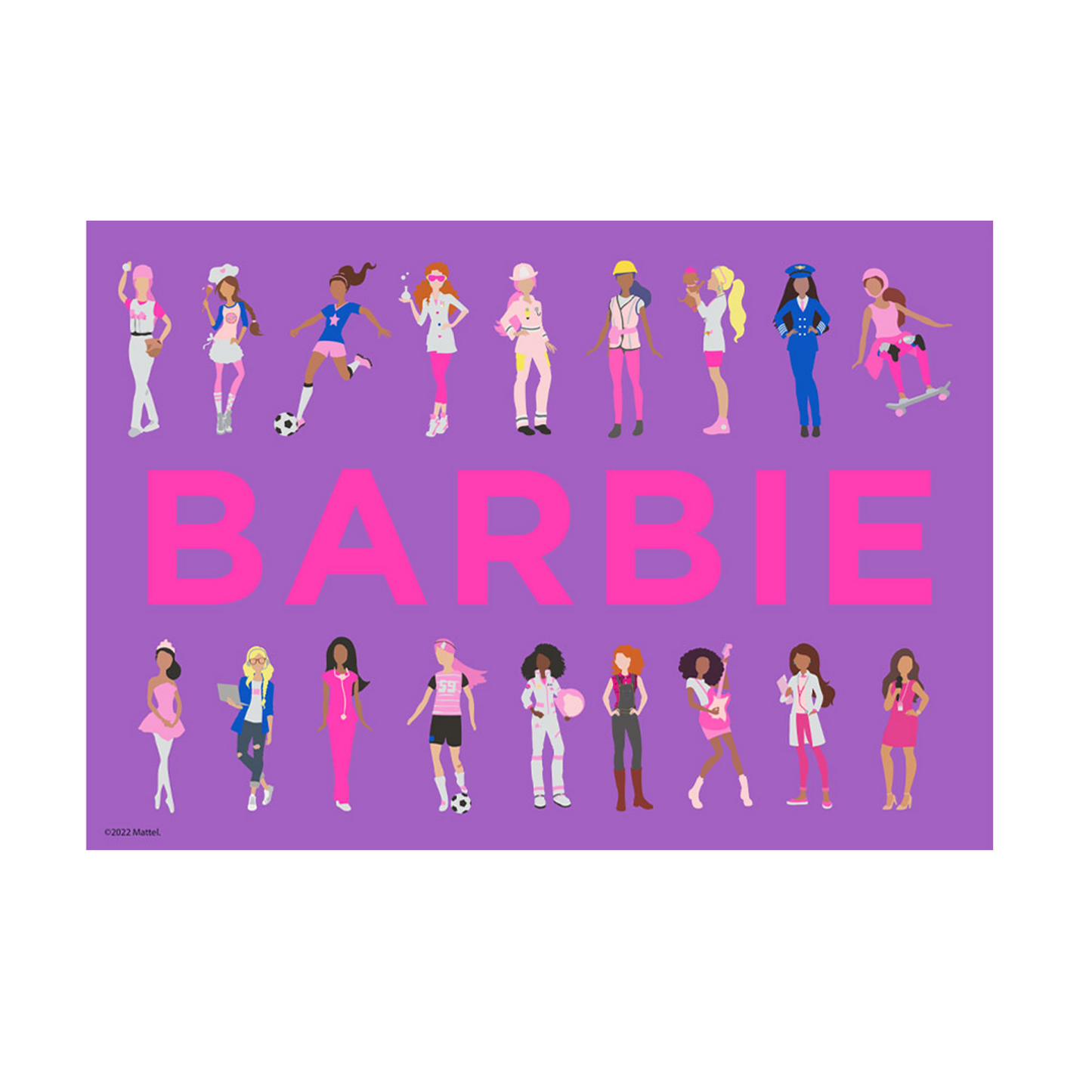 Barbie Careers Purple A3 Wall Art