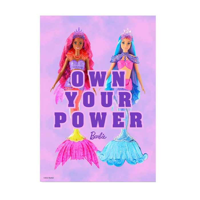Barbie Mermaid Power Own Your Power Dolls A3 Wall Art