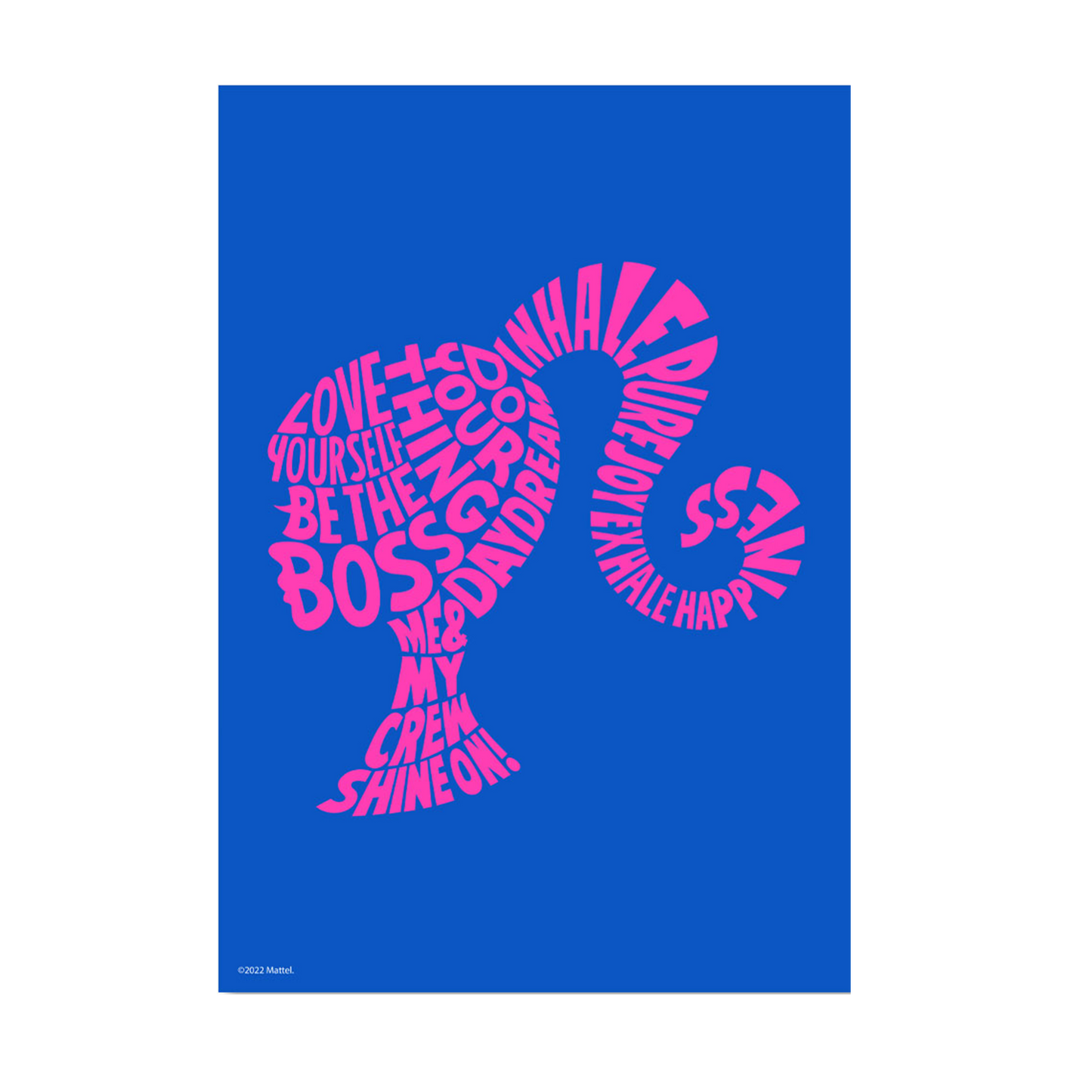 Barbie Pink & Blue Silhouette A3 Wall Art