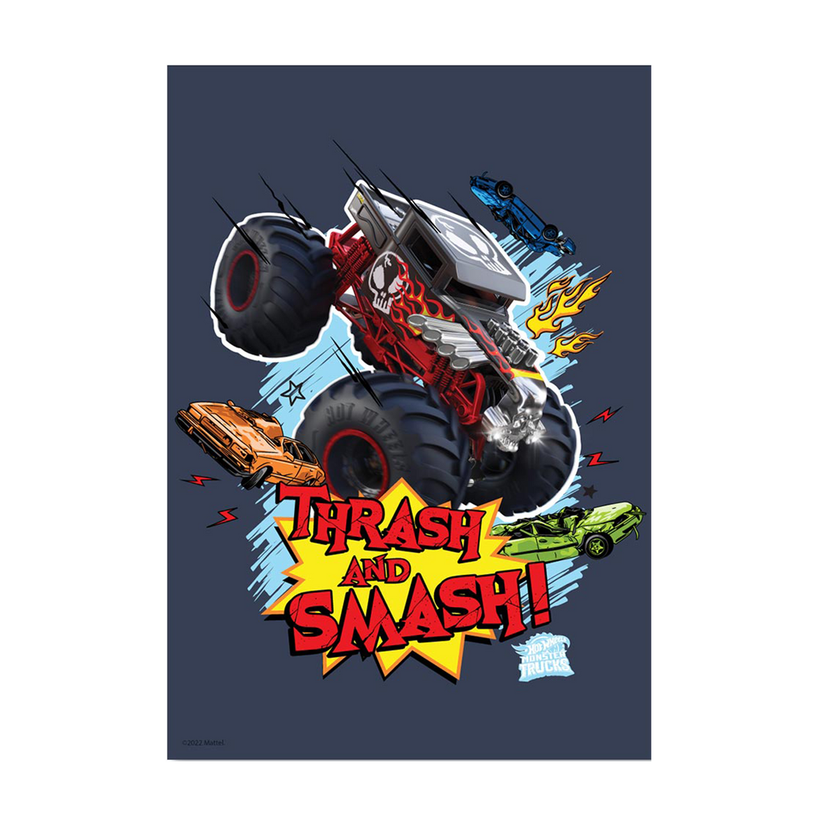 Hot Wheels Monster Trucks Trash and Smash A3 Wall Art