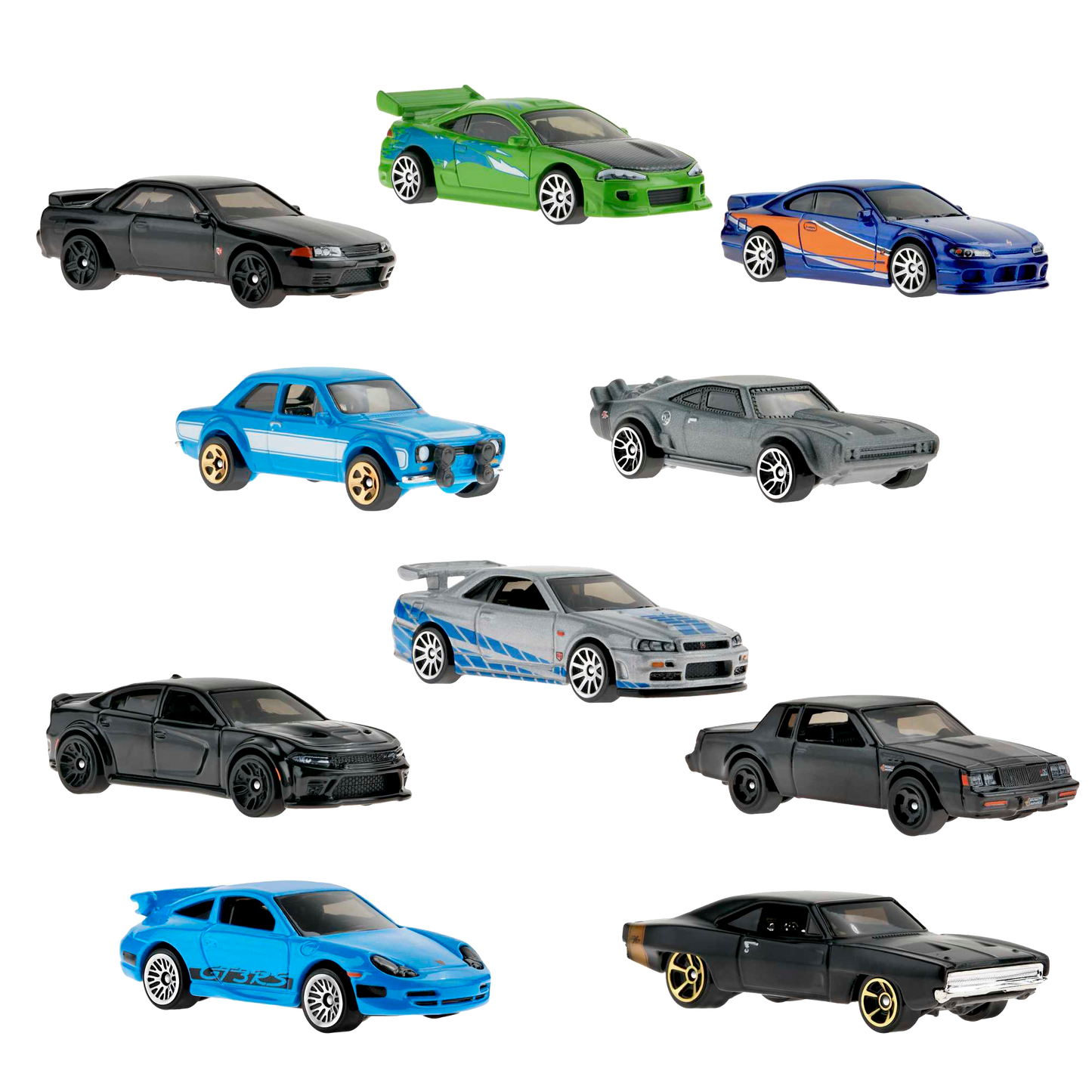 Hot Wheels Fast & Furious Themed 10-Pack of Vehicles