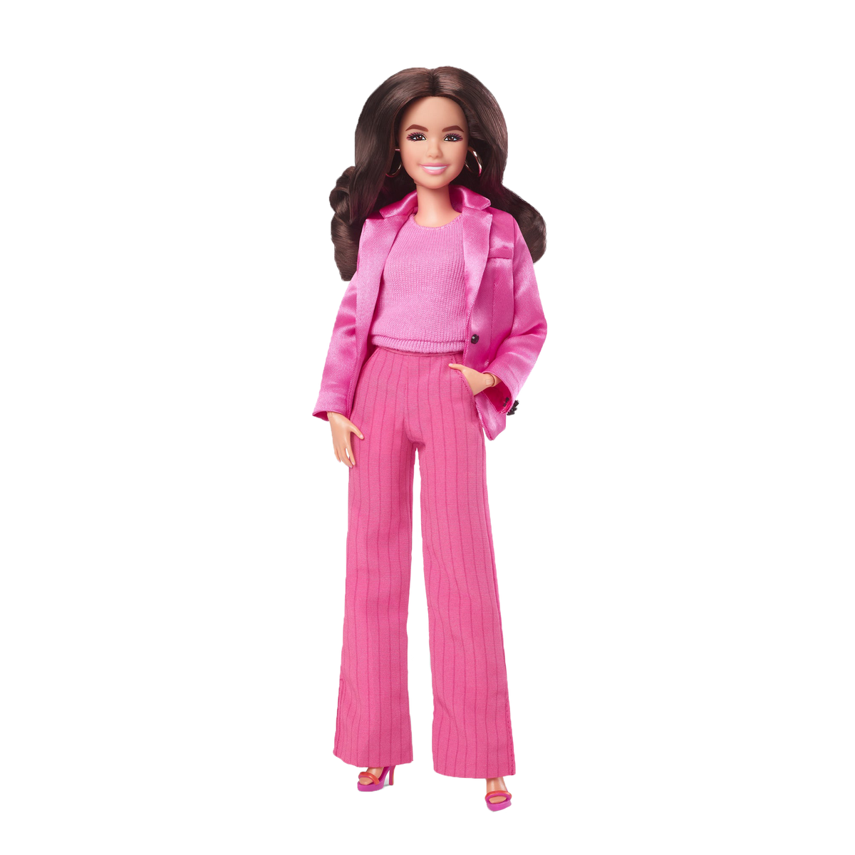 Barbie Movie Gloria Doll Wearing Pink Power Pantsuit