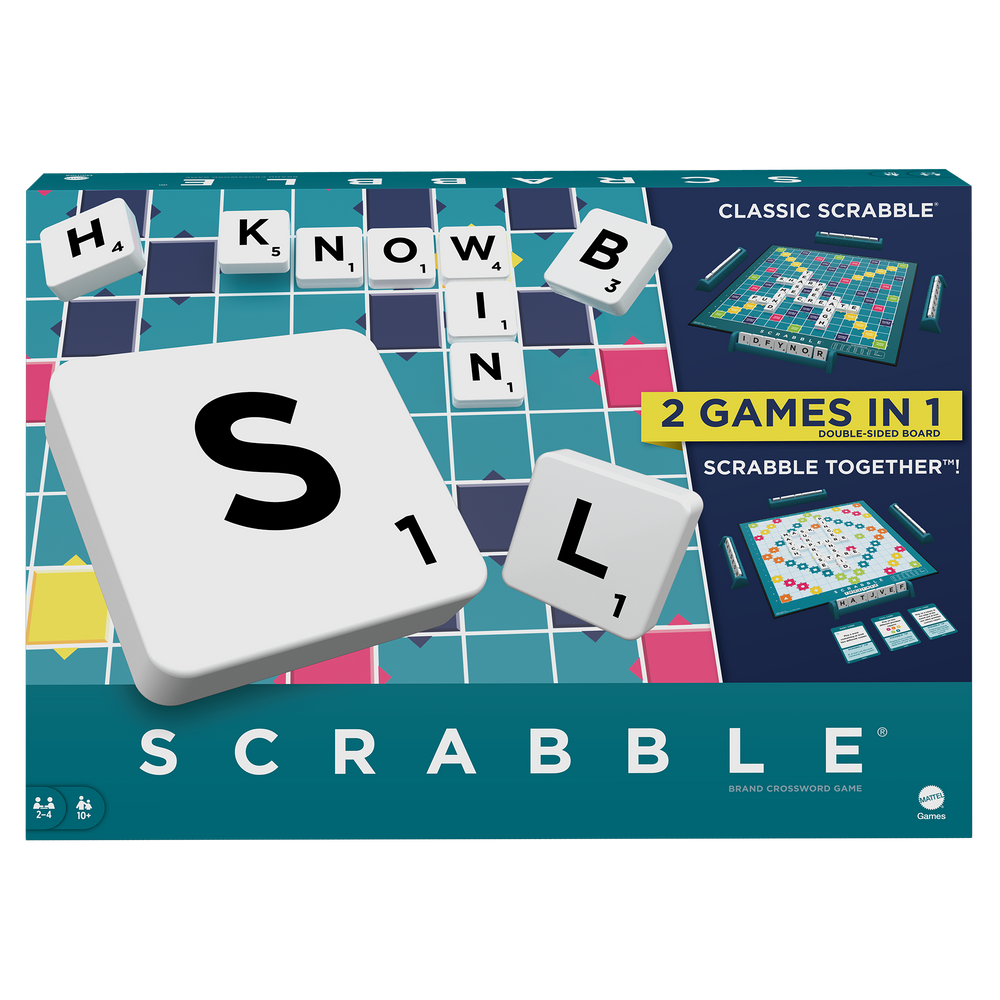 Scrabble Anglais Mattel - Jeu Apprentissage Langue - 2 Faces De Jeu - À Partir De 5 Ans