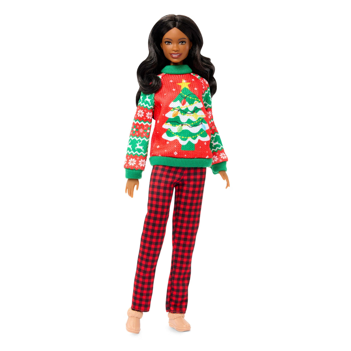 Barbie Holiday Sweater Doll, Collectible Ugly Sweater Doll in Themed Knit Sweater
