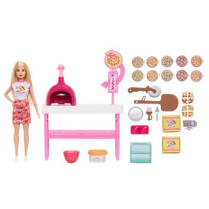 Barbie Pizza Shop Playset With Blonde Doll, Pizza Making Station, 25 Accessories