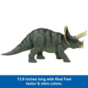 Jurassic World Reimagined Real Feel Triceratops Roaring Dinosaur Figure