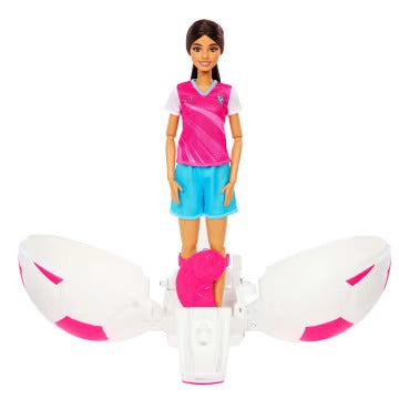 Barbie Team Barbie Roll And Reveal Soccer Player Doll And Accessories With Brunette Fashion Doll, 8 Surprises & Soccer Ball Encasement