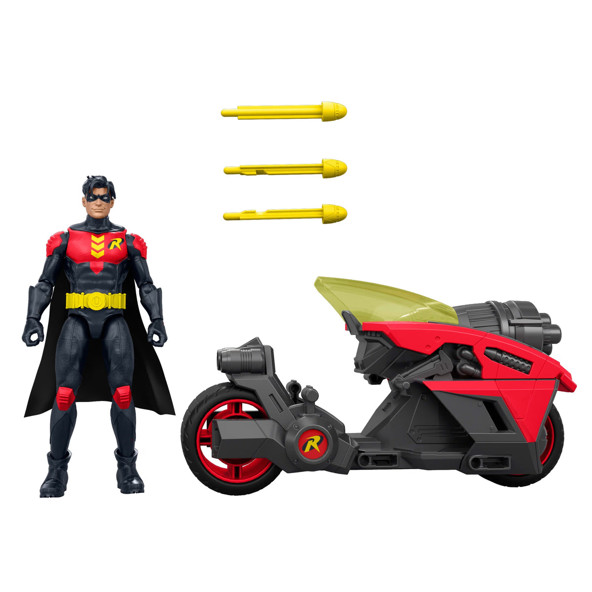 DC Premier 6.5 Inch Batlink Robin Figure & Motorcycle Vehicle With Projectile Launch