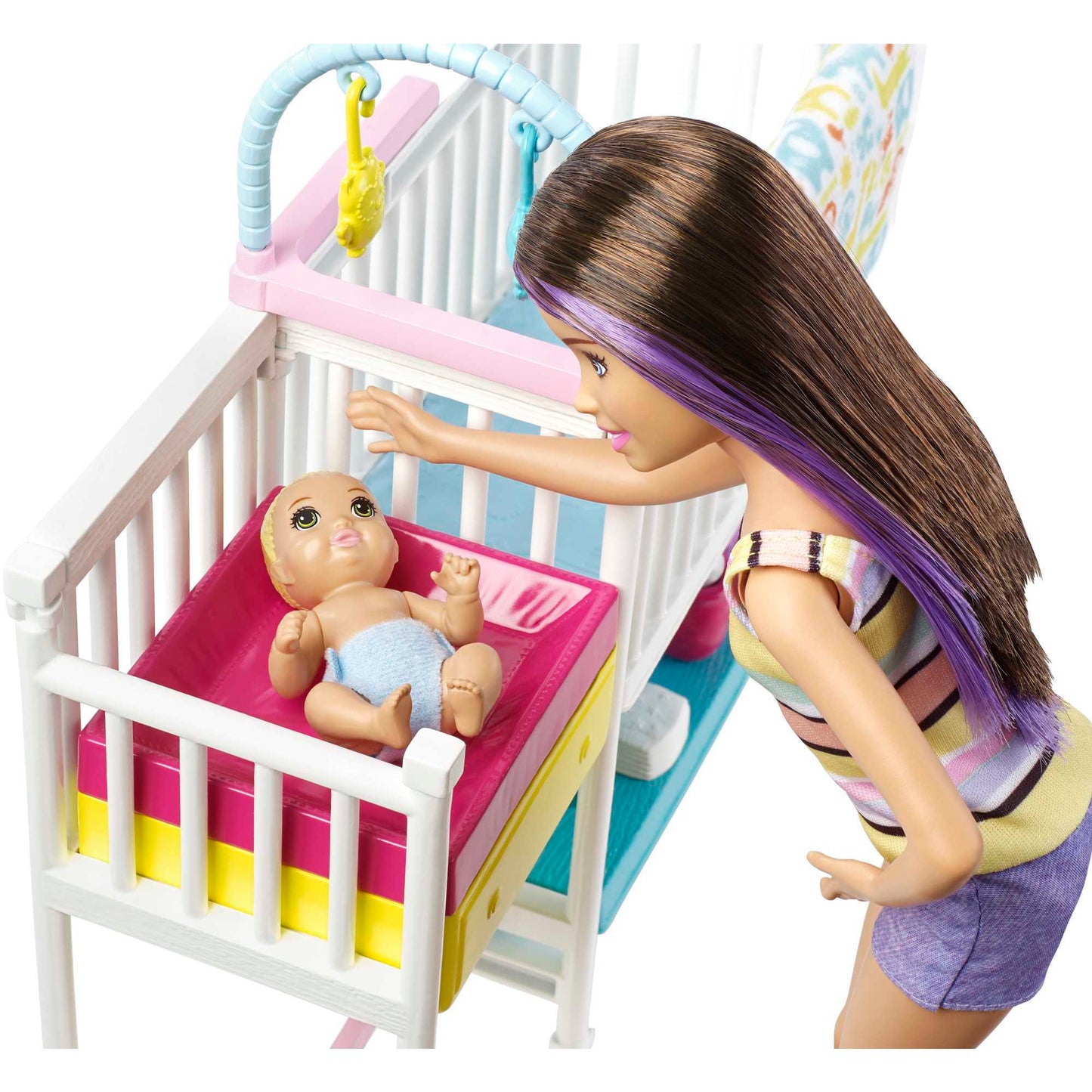 Barbie Skipper Babysitters Inc Nap 'n' Nurture Nursery Dolls and Playset